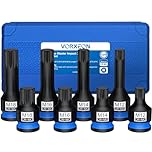 VORXEON 8PC 1/2" Drive Impact XZN Bit Socket Set M12 M14 M16 M18 42CRMO Steel Impact Triple Square Spline Bit Socket Set for Garage & Auto Repair Mechanical
