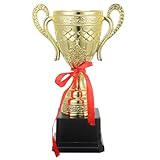 ifundom Trofeo de Competición de Plástico Dorado Ligero y Fácil de Llevar para Fiestas y Banquetes Deportivos, Diseño Simple y Elegante para Celebraciones