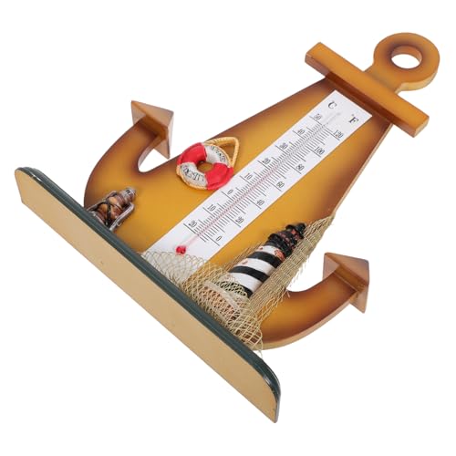 Thermomètre intérieur extérieur ancre vintage fer figurine décoration bord de mer