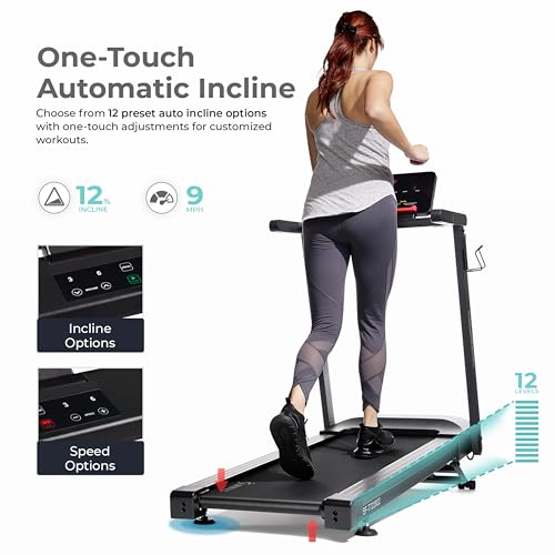 Image of Sunny Health & Fitness Interactive Slim Folding Treadmill with Advanced Brushless Technology, Enhanced Stabilization & Exclusive SunnyFit App Enhanced Bluetooth Connectivity