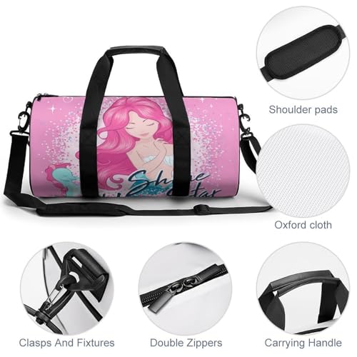 Sac de voyage sirène hippocampe : le duffel bag compact 45x23x23cm