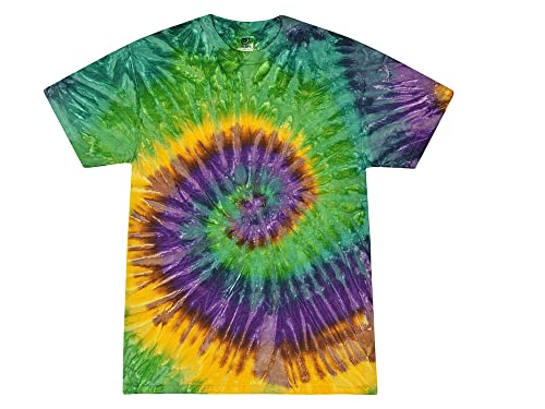 Colortone Tie Dye 100% Cotton T-Shirt for Kids 6-8, Small, Mardi Gras