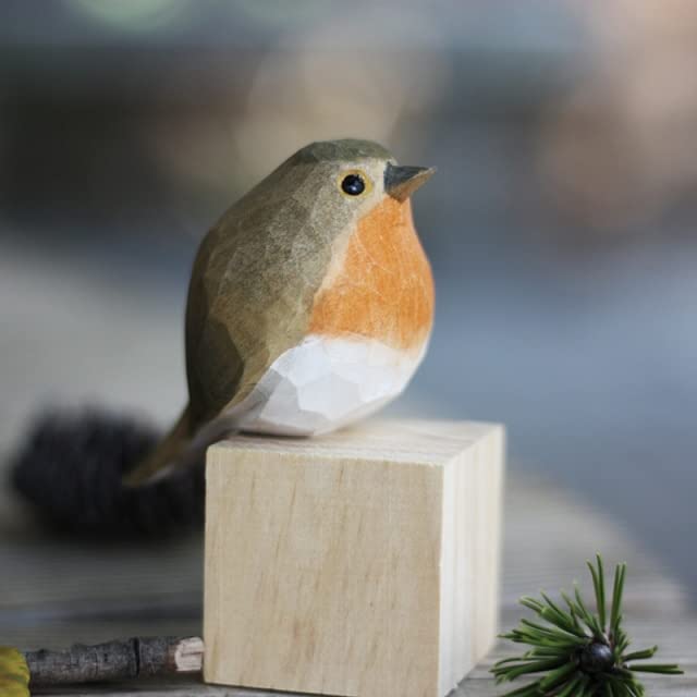 HONGE Figura decorativa de madera para pájaros, decoración del hogar, decoración de jardín,...