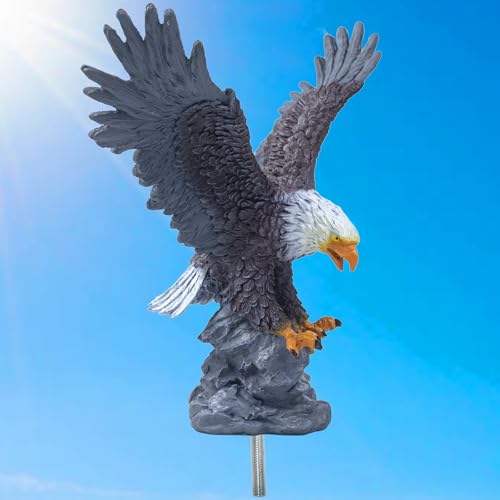GULADUS Eagle Flag Pole Topper Eagle for Flagpole Topper Durable Resin Construction Flying & Hand-Painted Design Eagle Flag Pole Finial Ornament for Showcasing Your Pride and Patriotism