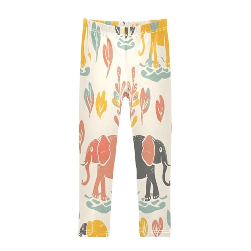 Toddler Girls Leggings Printed Yoga Pants Leggings Elephants Family Playing for Kids