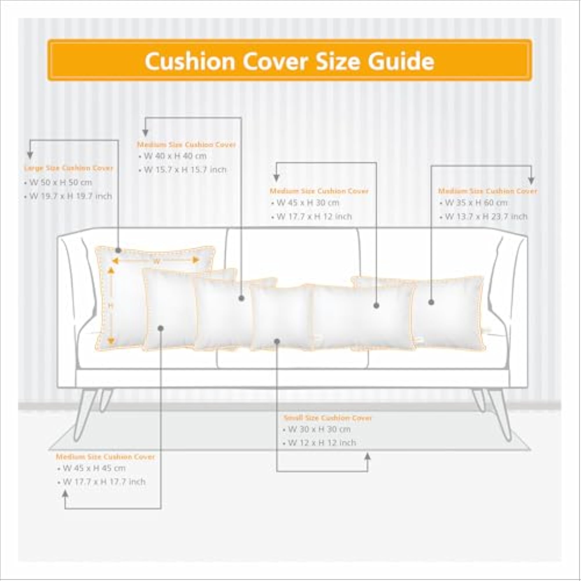 Solid Cotton Medium Square Cushion Cover -45X45 CM