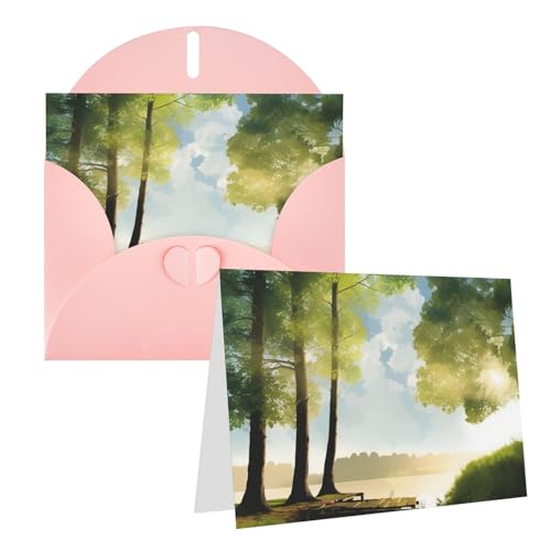 Cartes de voeux vierges nature et arbres pour écrire vos mots d'anniversaire ou mariage