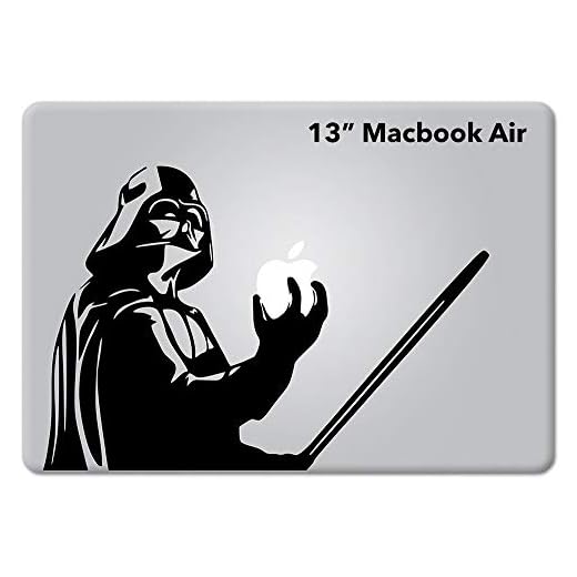 Star Wars Darth Vader v1 for Macbook laptop Die-cut Vinyl decal sticker (Air 13", Gloss Black)