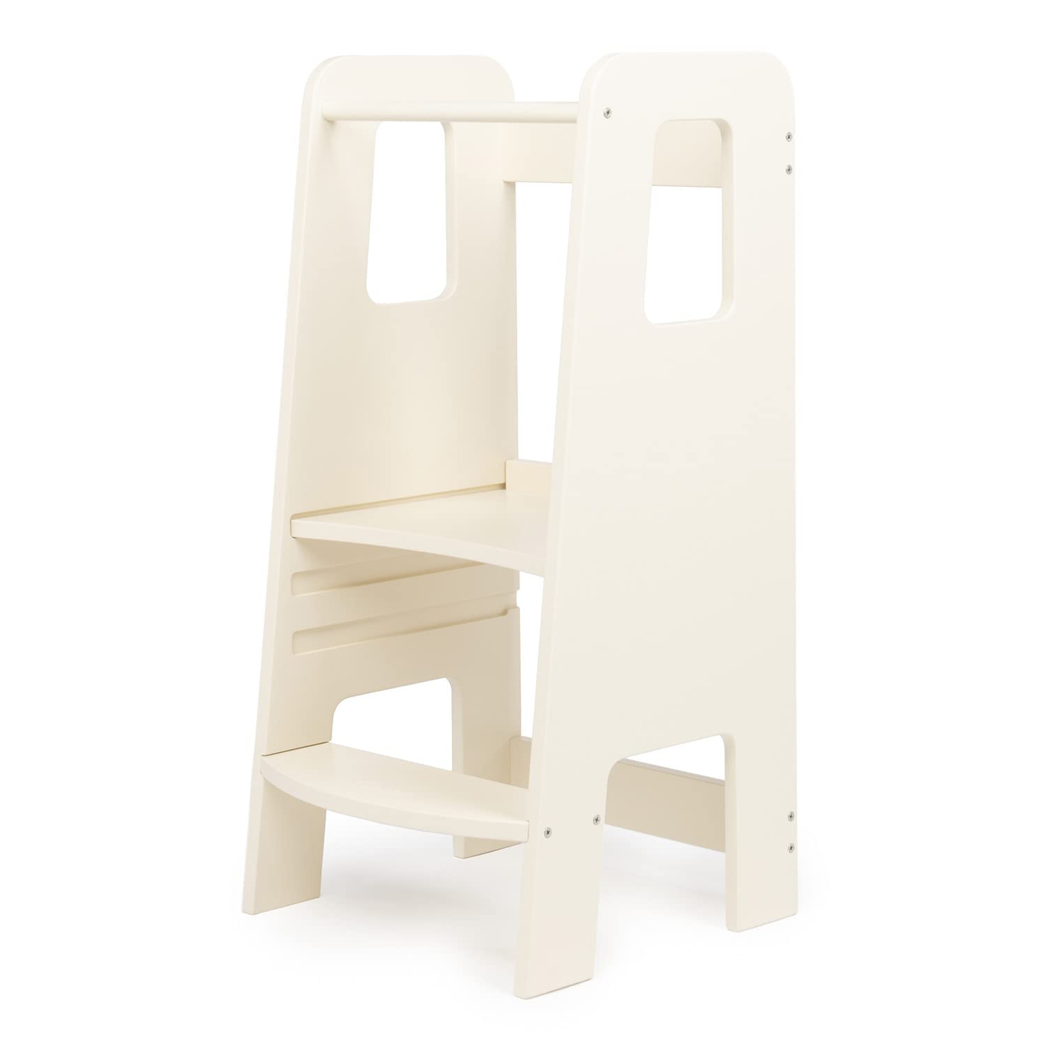 ully One by moblì® bianco elegante | La Learning Tower antimacchia realizzata in Toscana | Progettata da esperti educatori seguendo principi Montessori |Torre di apprendimento ripiani regolabili