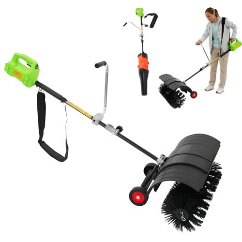 Kehrmaschine Elektrisch Motorbesen 2-in-1 Kehrmaschine mit Gebläse & Hilfsräder 1300 W 9000 U/min Schneeschieber Kehrbesen Schneefräse Laubbläser Leise Kehrer für Draußen Kunstrasen Straßen