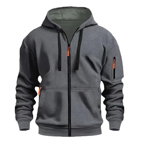 Image of MANTORS Mens Fleece Jackets Contrast Hoodies Lightweight Sweatshirt Color Block Jacket Coats
