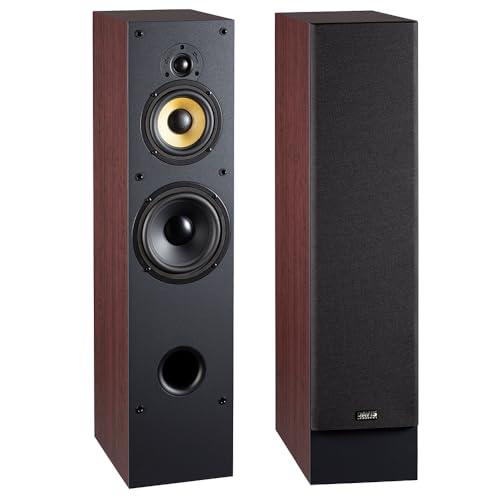 Davis Acoustics Mia 200 Acajou - Colonne 3 Voies/3 Haut-parleurs - Enceinte Vendue à la Paire