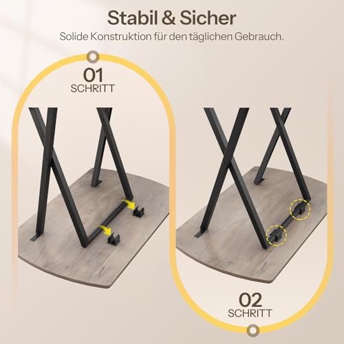 HOOBRO Beistelltisch Klappbar, Kleiner Sofatisch, Tablett Tisch, Kaffeetisch TV Tray im Industriestil… – Ansicht 6