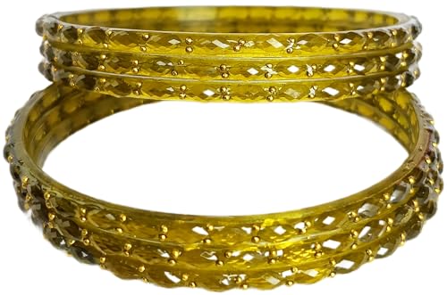 Image of JPS Plain and Glossy Finished Raindrop Glass Bangles Set for Women & Girls | Traditional Ethnic Chudi for Wedding, Party & Regular- Set of 12 Pcs of One Colour | Wedding Special