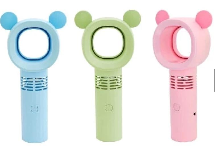 Ventilador sem Hélice USB 20cm Recarregável Color, Para passeios praia viagem