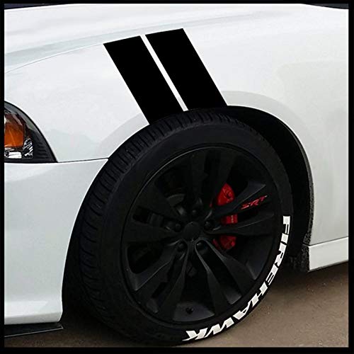 ARWY® car Sticker Stripers Hash Marks - Vinyl Decal Universal for Car Truck Sticker Racing Stripe_Black (20X7 LXH CM) Pack of 2