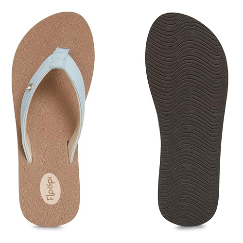 Image of Floopi High Heel Wedge Sandals for Women-Comfort Yoga Mat Footbed for Support, Flip Flop Thong Platforms for Summer