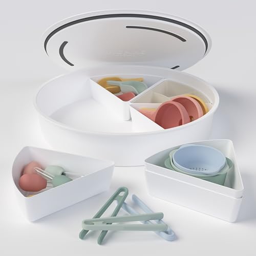 Inspire My Play Explorer Bundle - Tuff Tray Sensory Table - Sensory Bin with Lid and Removable Storage Inserts