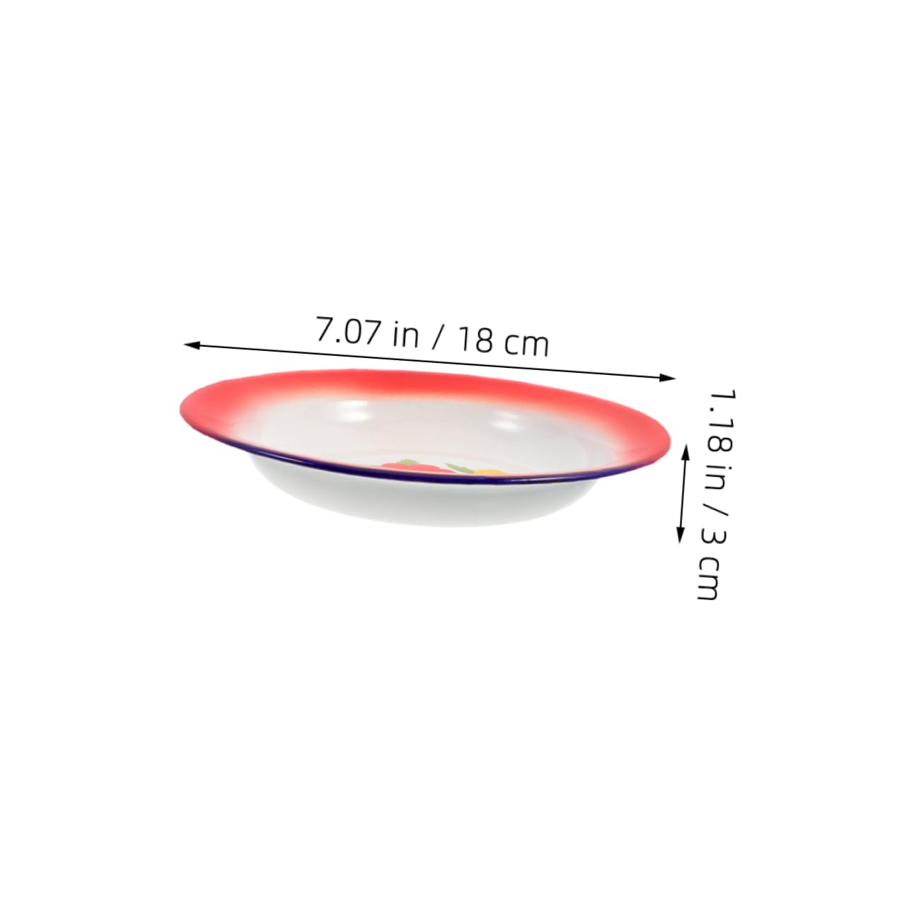 TOPPERFUN 4pcs Retro Enamel Plates Round Serving Dishes Vintage Camping Plates for Hot Pot Barbecue and Outdoor Dining