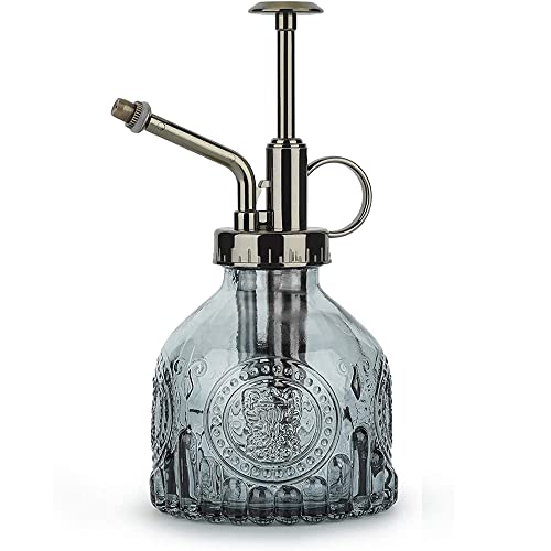 KoGiio Verre Plantes Vaporisateur D'arrosage, 200ml Rétro avec Pompe Supérieure Arrosoir, Une Main Darrosage Pulvérisateur Brumisateur pour Jardinage Plantes, Jardin, Nettoyage, L'alcool-Gris Cover