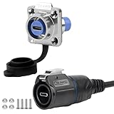 CNLINKO LP-16 Type-C 3.1 Data Circular Connector IP67 Waterproof Electrical Plug with 1M Cable Assemblies Metal Socket for Industrial Use