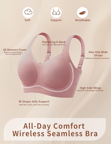 Image of Jelly Push Up Bra for Women Wireless Comfortable Seamless Full Coverage Bra