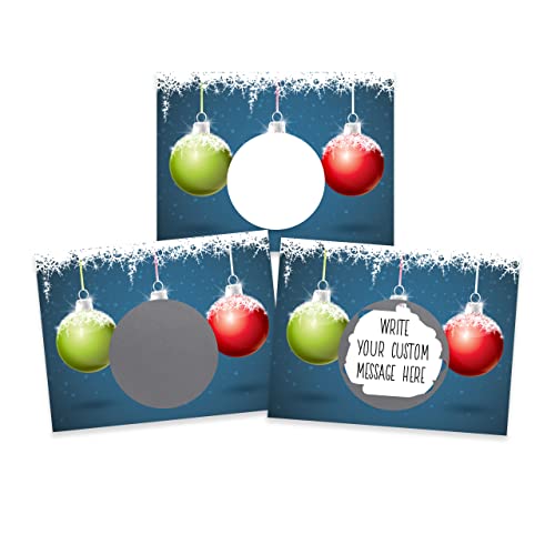My Scratch Offs - Paquete de 20 tarjetas de Navidad únicas, adornos de juego de elefante blanco, tarjetas para rascar y calcomanías para rascar para tarjetas de regalo de Navidad, recuerdos de fiesta
