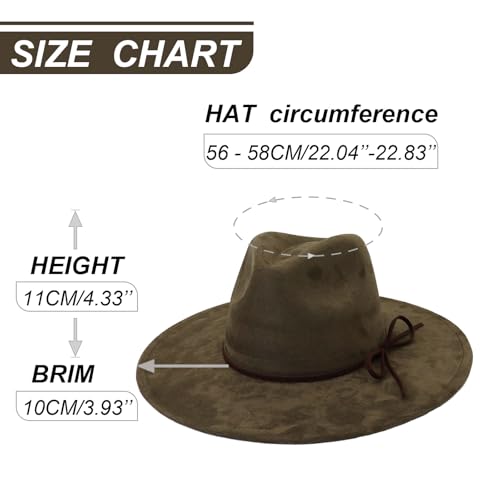 Image of Fedora Hats for Women Man with Big Wide Brim Classic Suede Panama Hat Western Outdoor hat