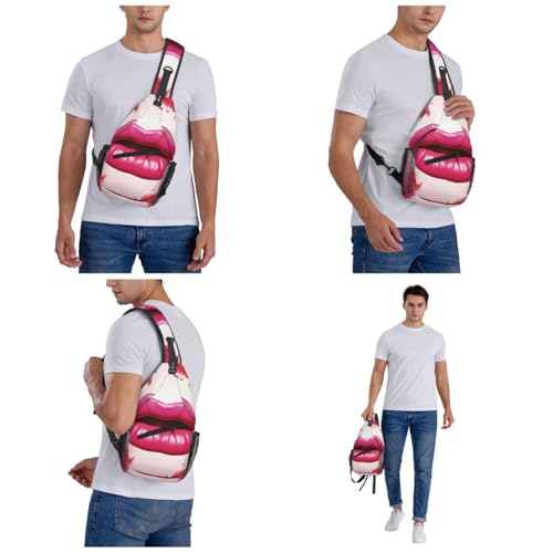 Bolso Cruzado Mujer Lips Negro Deportivo miniatura 7