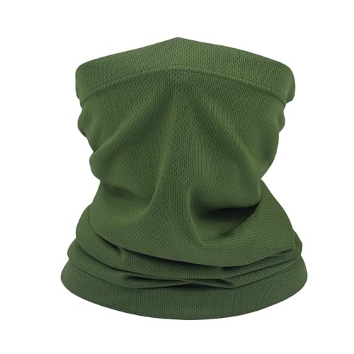 Coyote Brown Neck Gaiter, tan face mask bandanas men cooling summer, half face covering women (1pc Coyote Brown & 1pc army green)2