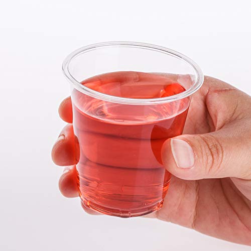 Golden Apple, 3 oz 100ct clear plastic cups. Disposable Mini Cups, Plastic Cups, Plastic Shot Glasses, Jello Shot Party Tumblers .BPA Free.
