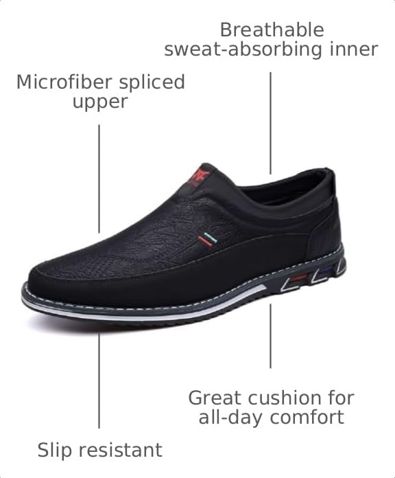 Image of Men's Oxford Business Casual Shoes Office Loafers Dress Comfort Driving Shoes
