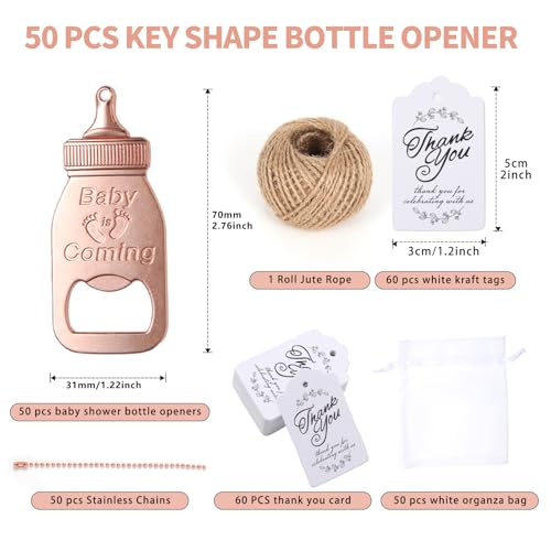 Xhipy XY-NP-50R 50 Sets Baby Bottle Opener,Baby Shower Party Favor Opener Cute Baby Bottle Shaped Bottle Opener,Baby Shower Return Gifts thumb #1