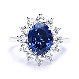 StiloVero 925 Sterling Silver Princess Diana Royal Blue Sapphire Halo Ring, 18K White Gold Plated Elegant Promise Ring for Anniversary, Wedding, Birthday, or Gift (9)