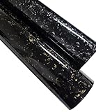 Gloss Black Silver Gold Marble Granite Vinyl Car Adhesive Wrap Film Roll (Black Silver, 1FT x 5FT)