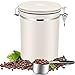 Dreamhigh® Puszka do kawy, hermetyczna, 1 kg, ziarna – pojemnik na kawę ze stali nierdzewnej z miarką, kolor beżowy, 2800 ml