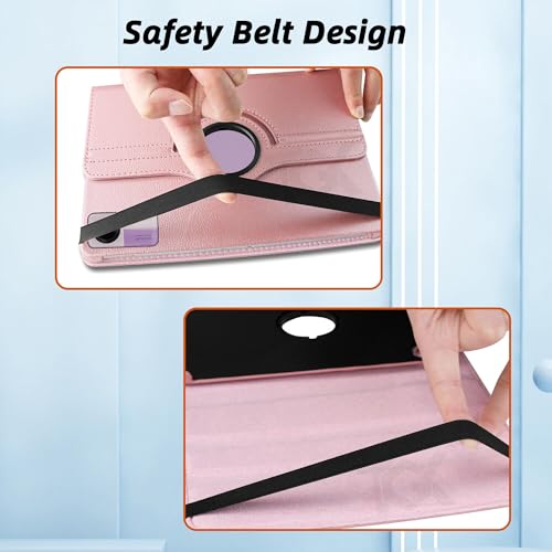 Image of TGK Rotating Cover for Redmi Pad SE 11 inch 360 Degree Leather Flip Case (Rose Gold)