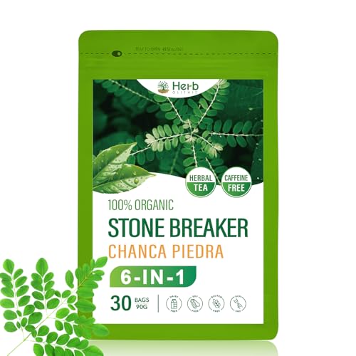 HerbOLITHIC Chanca Piedra Tee mit Steinbrecher - 30 Teebeutel einzeln verpackt - Kräutertee mit Löwenzahn Desmodium & Poria Cocos - 100% natürlich ohne Zusätze