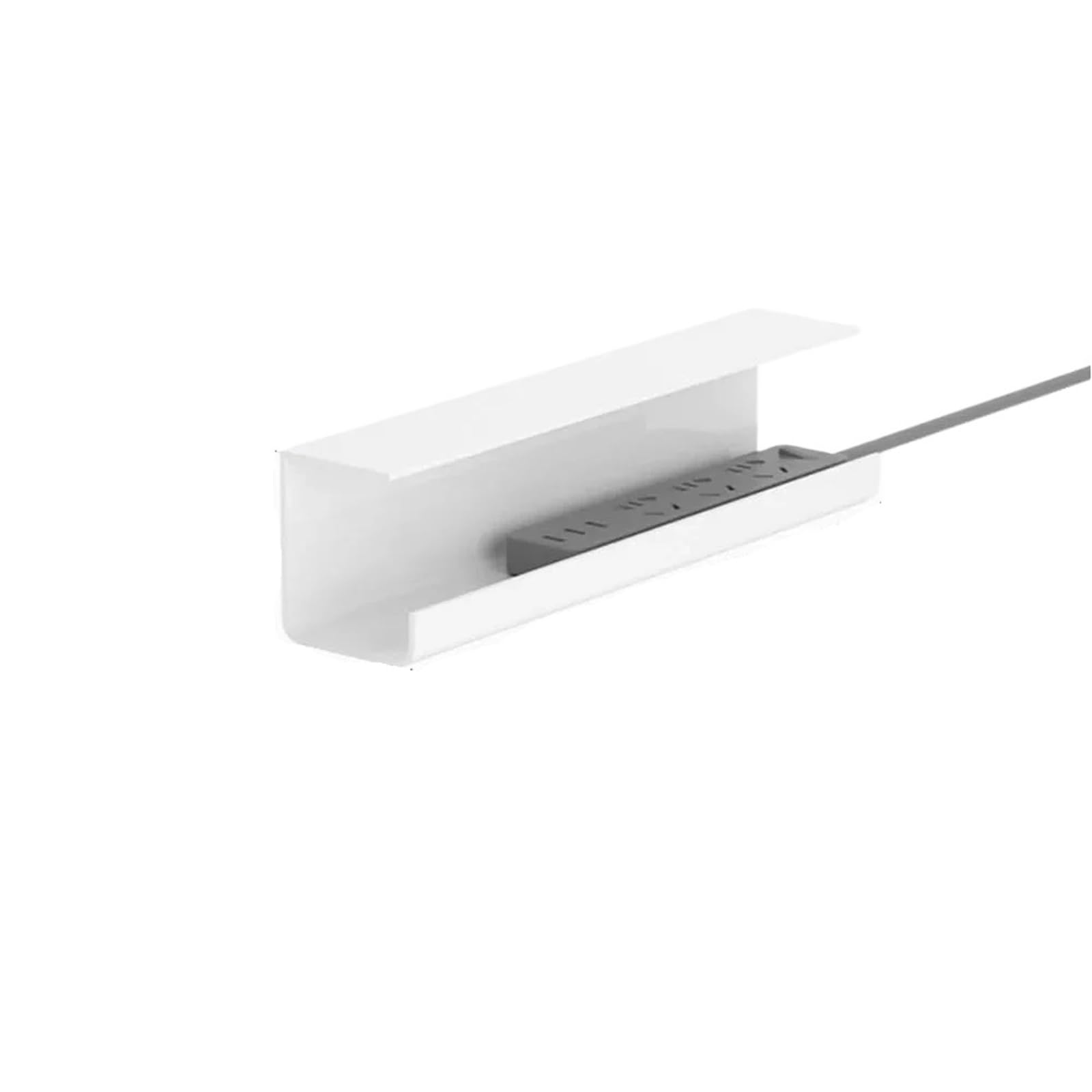 Vassoio for la gestione dei cavi sotto scrivania in acciaio | Bianco Nero 40-55 cm sotto la scrivania: staffa for scatola di immagazzinaggio for la gestione dei cavi(40cm White)