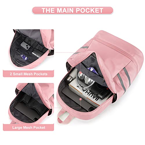 coofay Gym Backpack For Women Waterproof Sports Backpack With Shoe Compartment Lightweight Travel Backpacks Small Gym Bag Dance Volleyball Backpacks