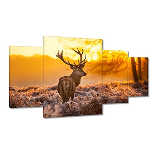 Tableau imprimé sur toile cerf 160x90cm décoration murale
