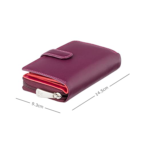 Visconti RIO 13 Ladies Large Soft Leather Purse/Wallet (Plum/Fuschia)3