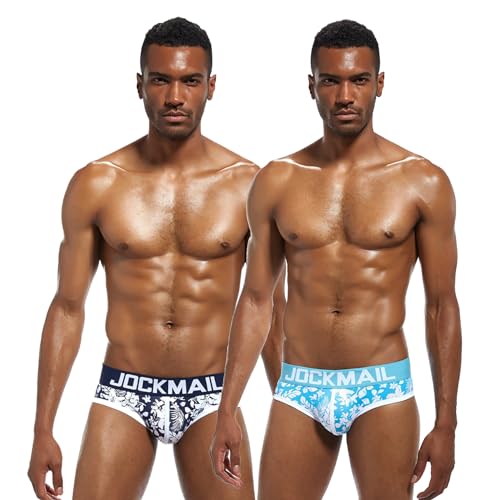 JOCKMAIL Men's Underwear Briefs Men's Cotton Low Rise Briefs Soft Breathable Bulge Pouch Sexy Underwear