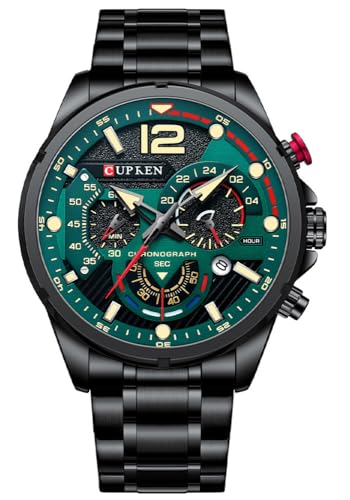 Montre chronographe homme lumineuse pour lire l'heure la nuit