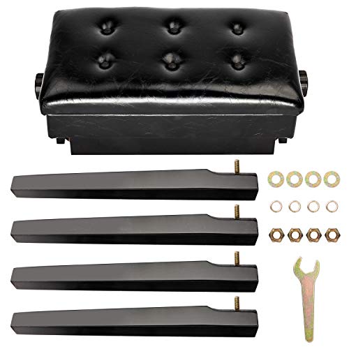 Bonnlo ADJ-PIABE-H Adjustable Black Piano Bench thumb #6