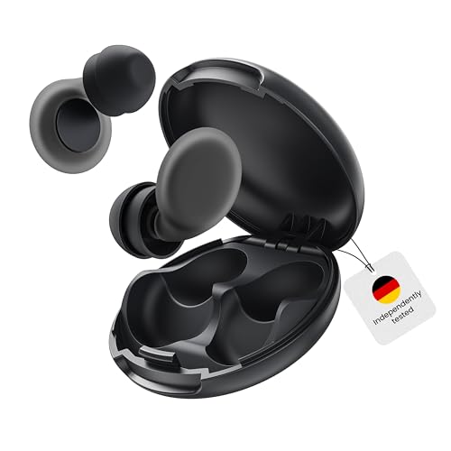 Duppiie Ohrstöpsel zum Schlafen: 47dB Lineare Geräuschunterdrückung | Laborgeprüftes ShallowFit-Design & TwinGuard Tech |8Aufsätze (XS-L) für Schlafen/Reisen/Konzerte |1g Ultra-Leicht & Waschbar