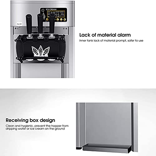 Kommerzielle Softeismaschine, 1200 W Lebensmittelqualität Edelstahl Automatische Desktop-Eismaschine Mit LCD-Steuerung… – Bild 8