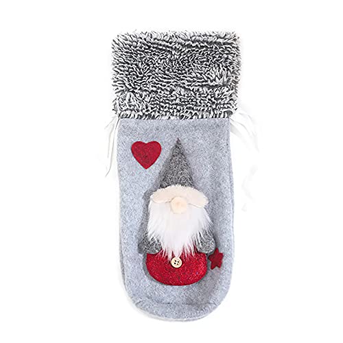 Sefdrert Bolso de la Cubierta de la Botella de Vino del Gnomo de la Feliz Navidad DecoracióN de Fiesta de Cena en Casa de Navidad de Papá, B