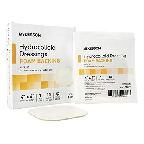 McKesson 1889 Hydrocolloid Dressing, Foam Backing, Sterile, 4