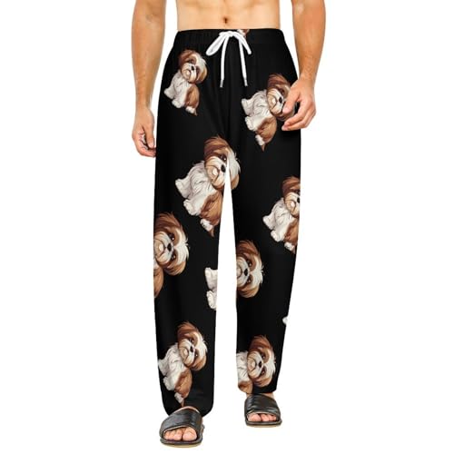 Shih Tzu Dog Soft Pajama Pants Casual Lounge Pants Joggers Pj Bottoms with Pockets for Men Women